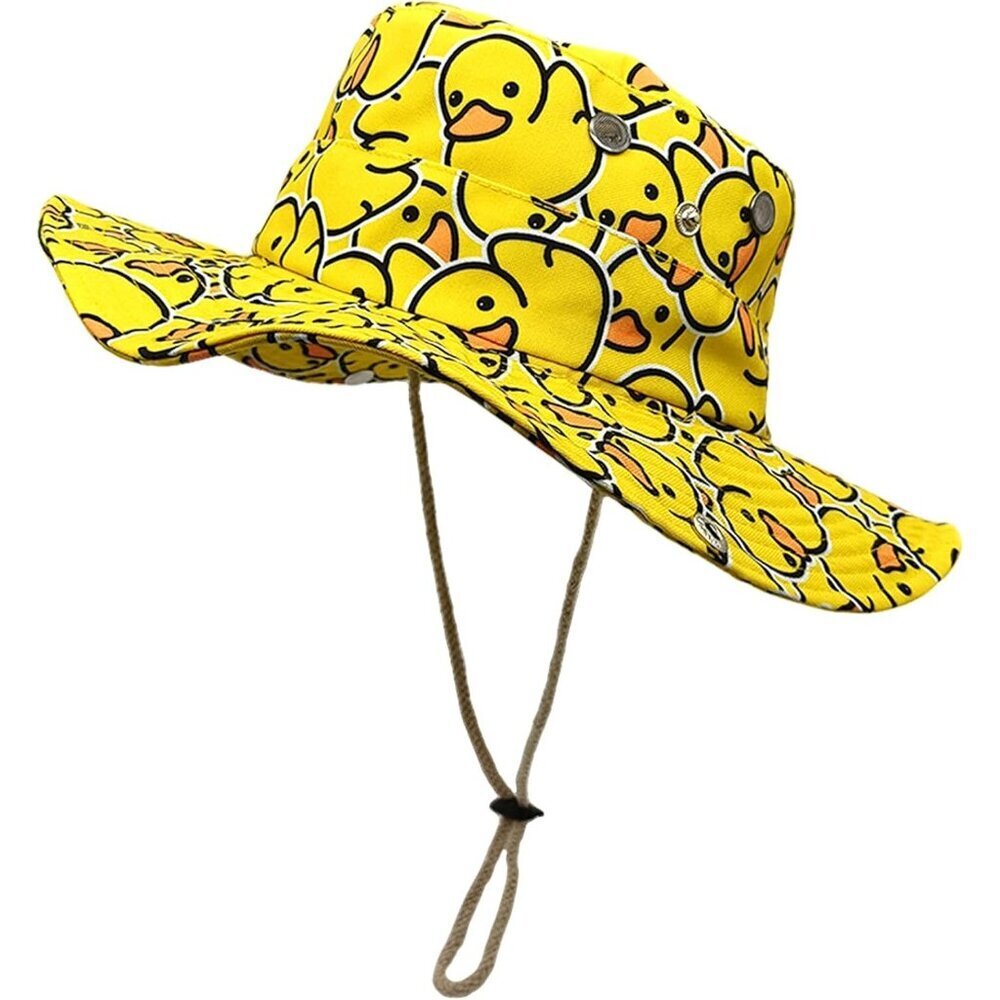 Unisex Cotton Bucket Hat Wide Brim Reversible Sun Hat for Outdoor Activities
